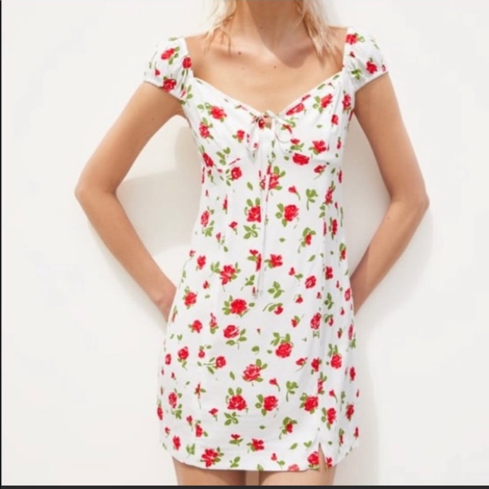 Zara Rose Floral Print Mini Summer Dress